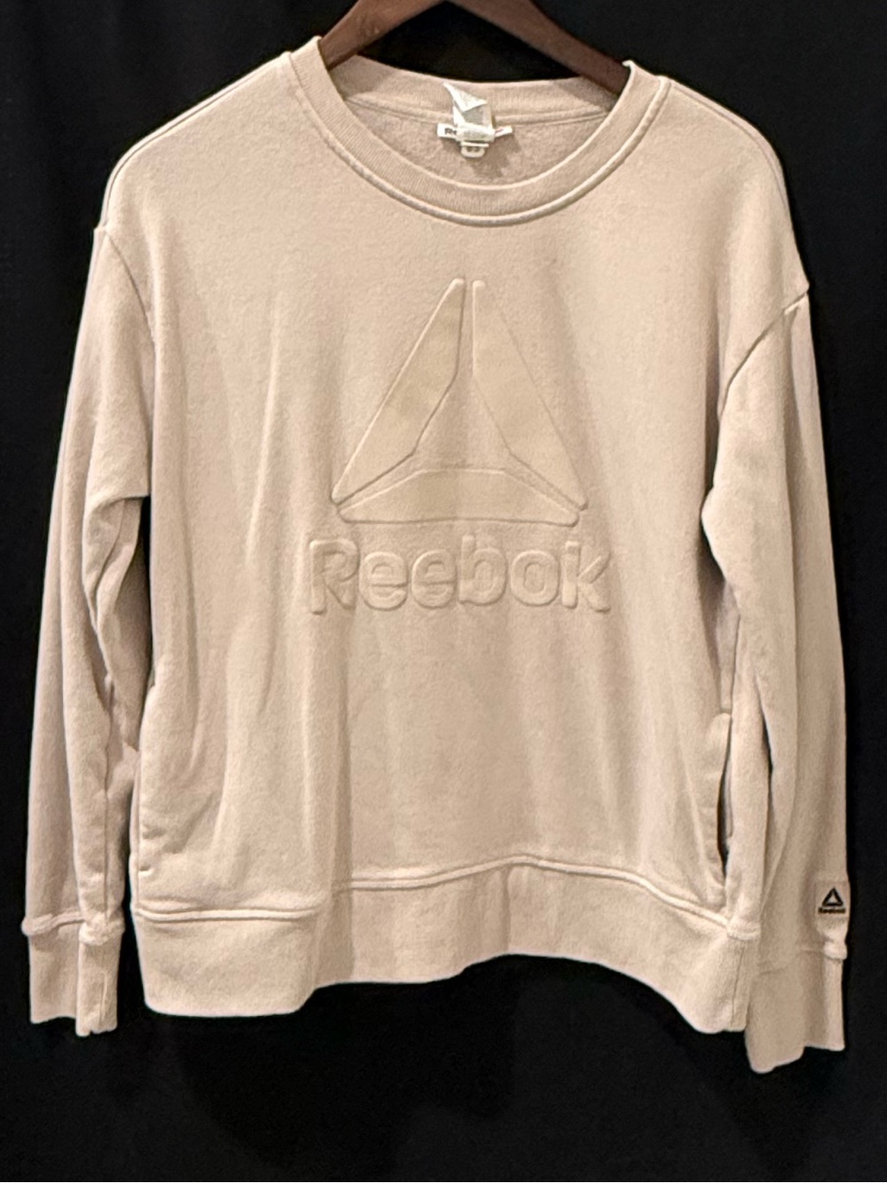 Reebok Women's Dusty Pink Embossed Logo Crewneck Sweatshirt
